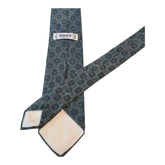 Vintage Gres Paris 100% Silk Foulard Pattern 54.75" x 3" Made in France - Picture 4 of 4